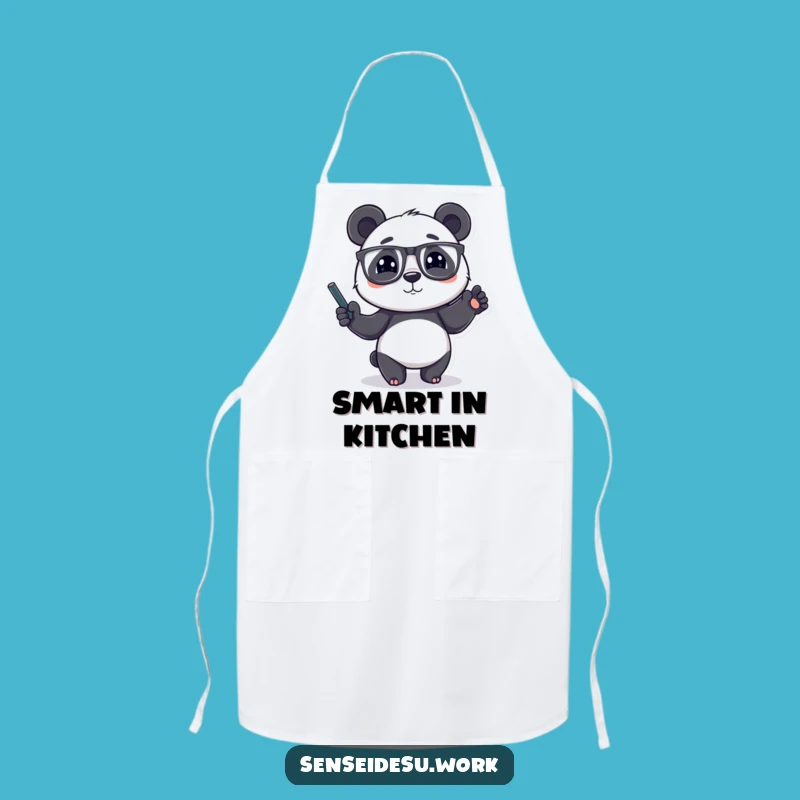 Funny Panda Professor Apron: Smart Chef for Kitchen & Humorous Gift