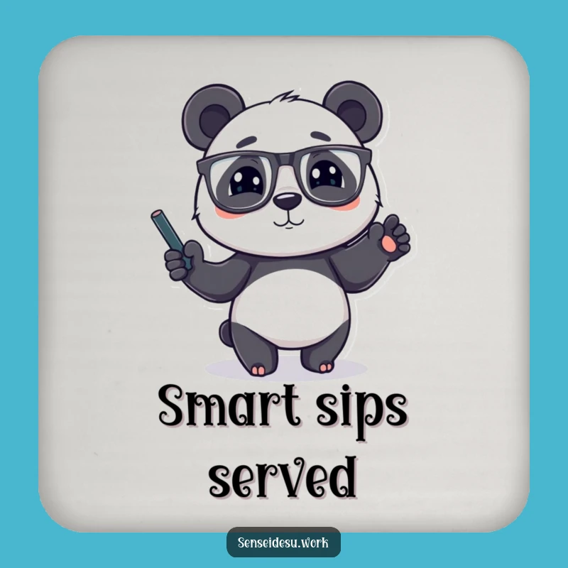 Funny Panda Professor Coaster: Smart Decor for Tables & Humorous Gift
