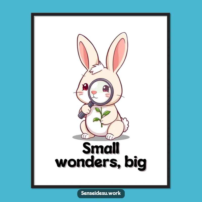 Funny Rabbit Explorer Poster: Curious Character Art for a Humorous Gift