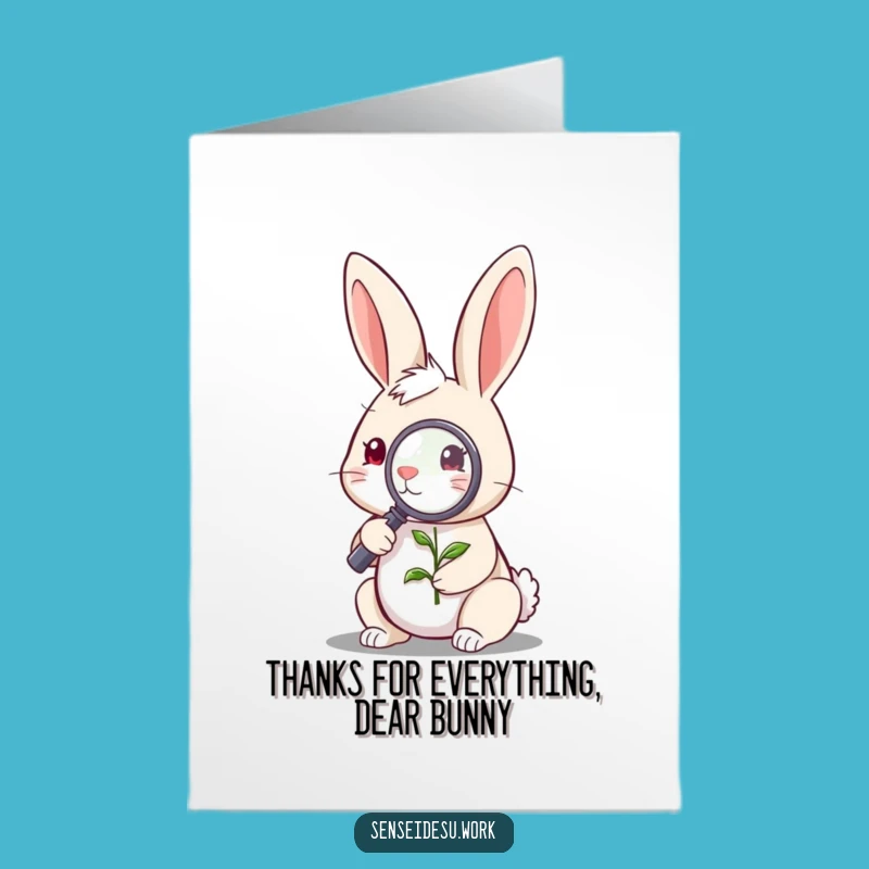 Free Printable Thank You Card: Rabbit's Little Thanks Funny Downloadable Gift