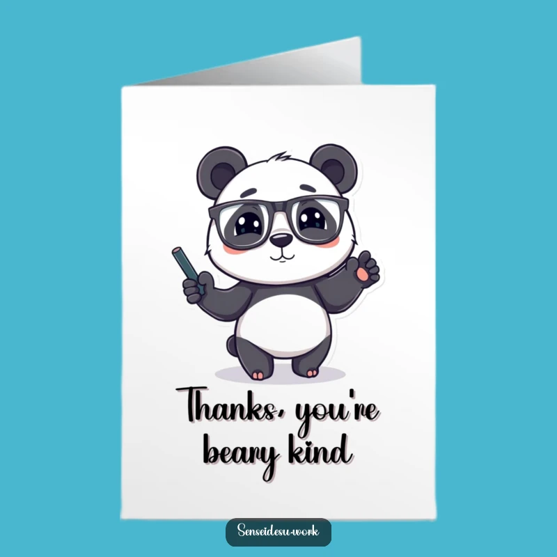 Free Printable Thank You Card: Panda's Insightful Thanks Funny Downloadable Gift