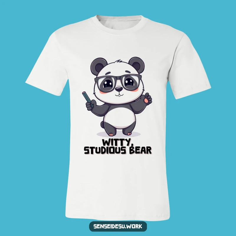 Funny Panda Professor T-Shirt: Playful Smart Character Tee for a Humorous Gift