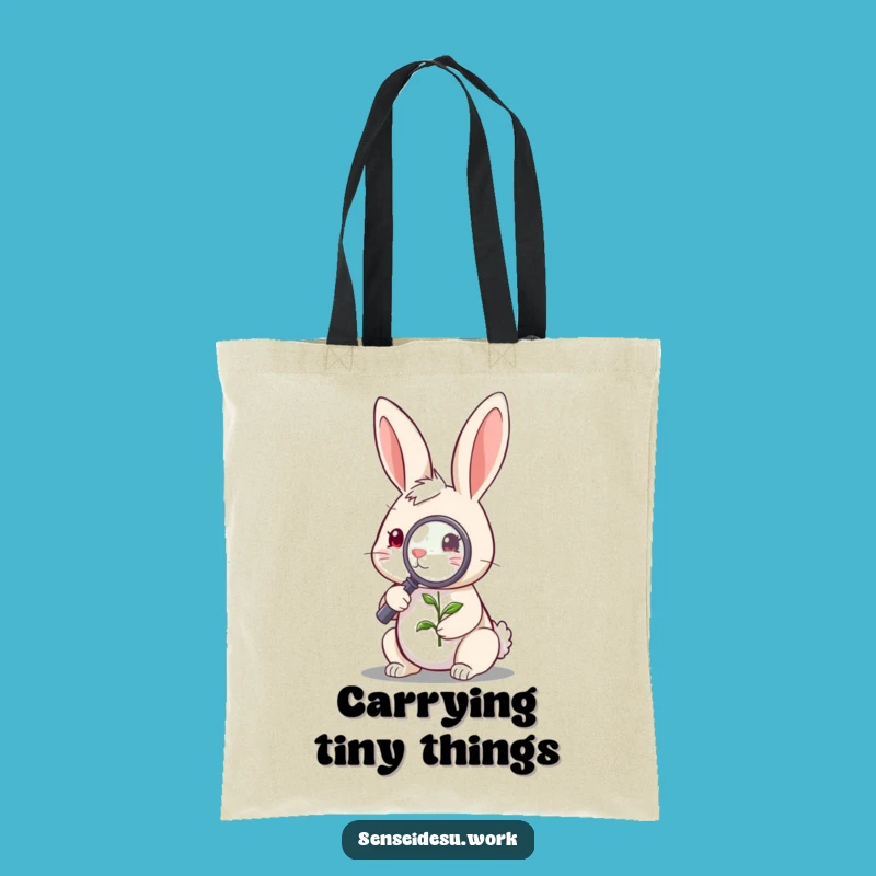 Funny Rabbit Explorer Tote Bag: Curious Bag for Finds & Humorous Gift